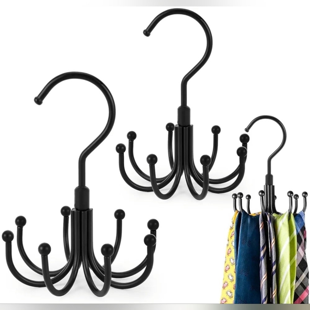 New in box! Big Otter Set of 2 black metal Rotating Closet Organizer Hangers